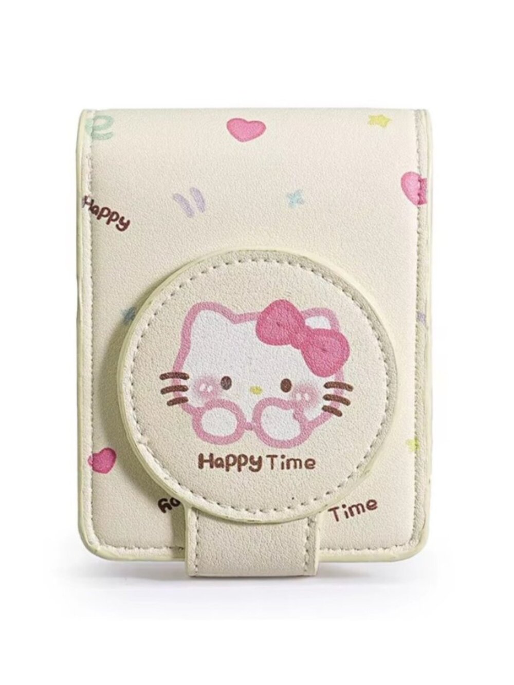 Hello Kitty Compact Pocket Mirror Happy Time Travel Makeup Mirror Kawaii Gift